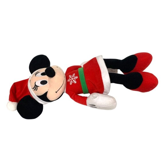 Disney Plush Minnie Mouse With Santa Hat Snowflake 12 in Tall Stuffed Doll Toy R - Picture 2 of 5
